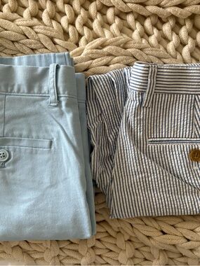 Crewcuts Light Blue Chinos and Blue-White Stripe pants.
